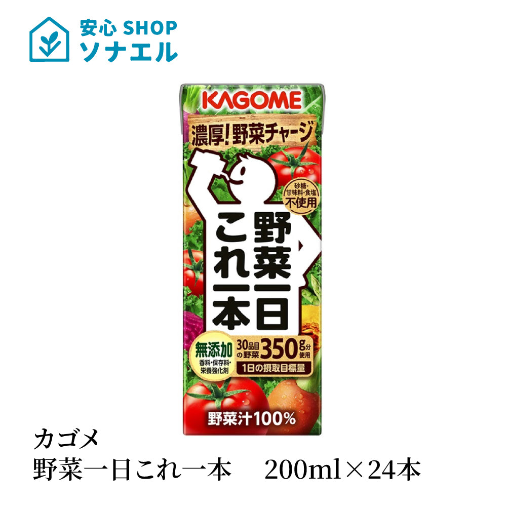 カゴメ 野菜一日これ一本200ml×24本  1ケース 30品目の野菜350g分を使用
