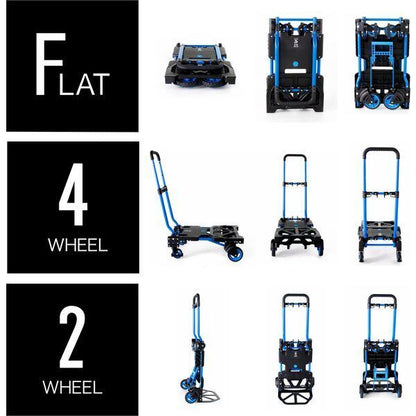フラットカート　ツーバイフォー  2輪・4輪・フラットに形状変化 FLAT CART 2×4 台車 荷物運び 手押し台車アウトドア
